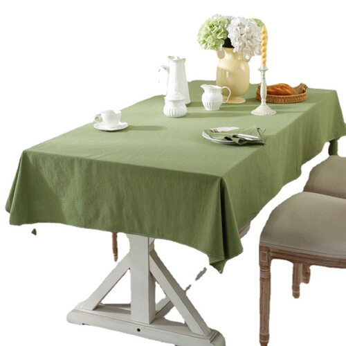 Lexuanxiu pure cotton tablecloth wholesale simple solid color ins washed cotton tablecloth wedding photography background table fruit green
