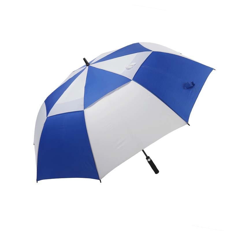 amazon hot full fiber breathable umbrella 850 oversized 34-inch fake double-layer golf umbrella printable advertising