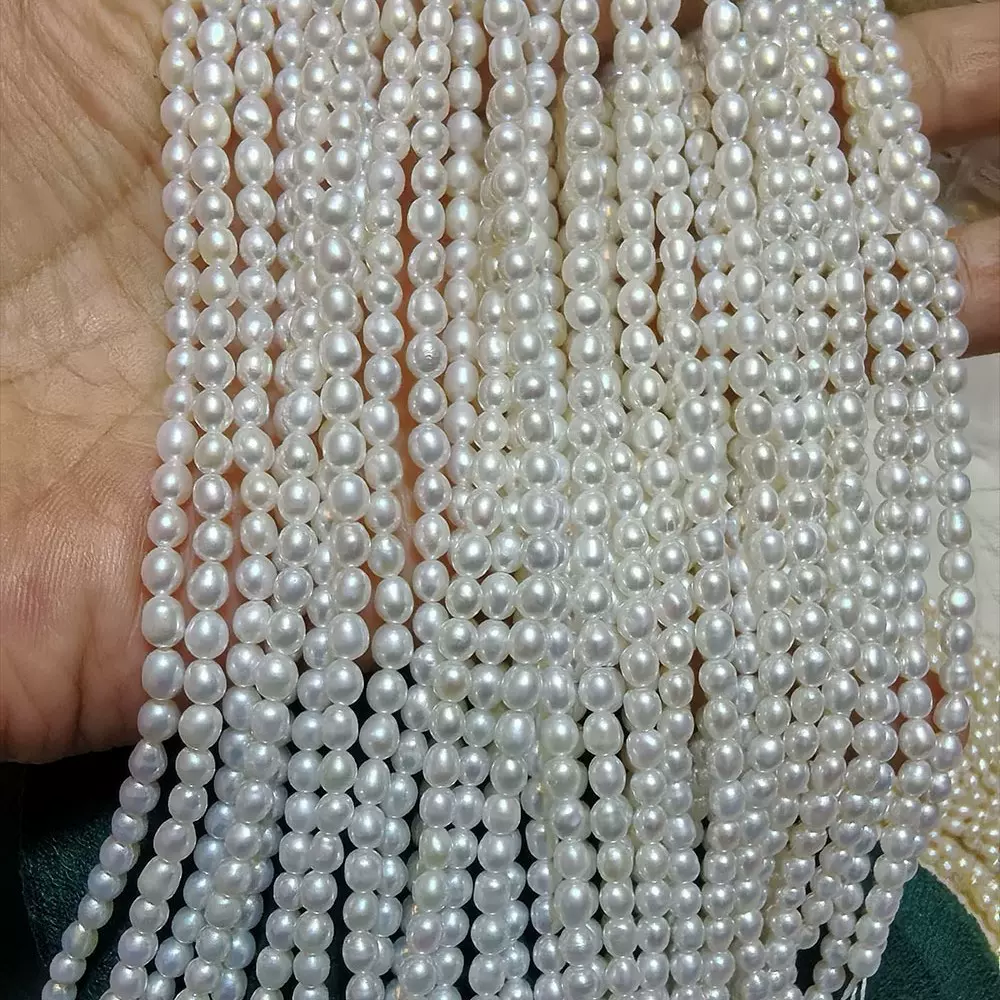淡水米珠散珠天然真珍珠项链手链半成品DIY串珠诸暨珍珠批发零售