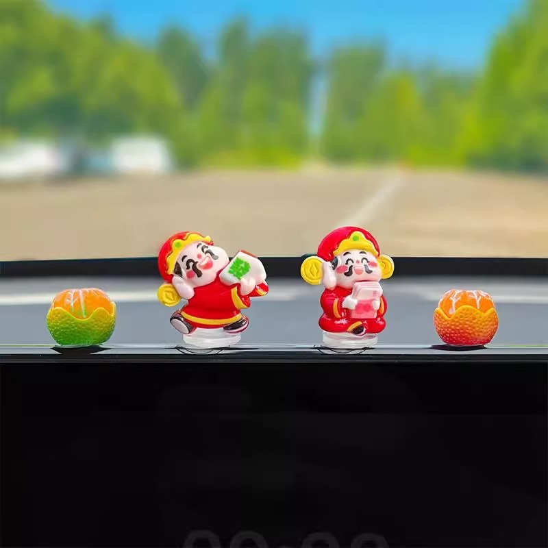 Adornos de coche lindos y divertidos, panel de instrumentos de coche, pantalla de navegación, decoraciones pequeñas y lindas, suministros de coche, dibujos animados de resina