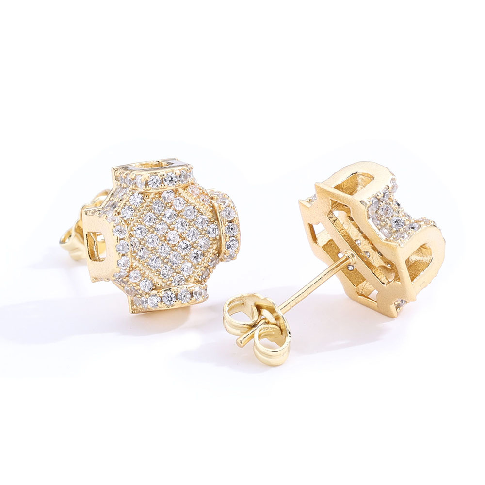 Hip Hop Persönlichkeit neue Volldiamant Herren Ohrringe trendigen Schmuck High-End-Zirkon Ohrringe_voghion.com