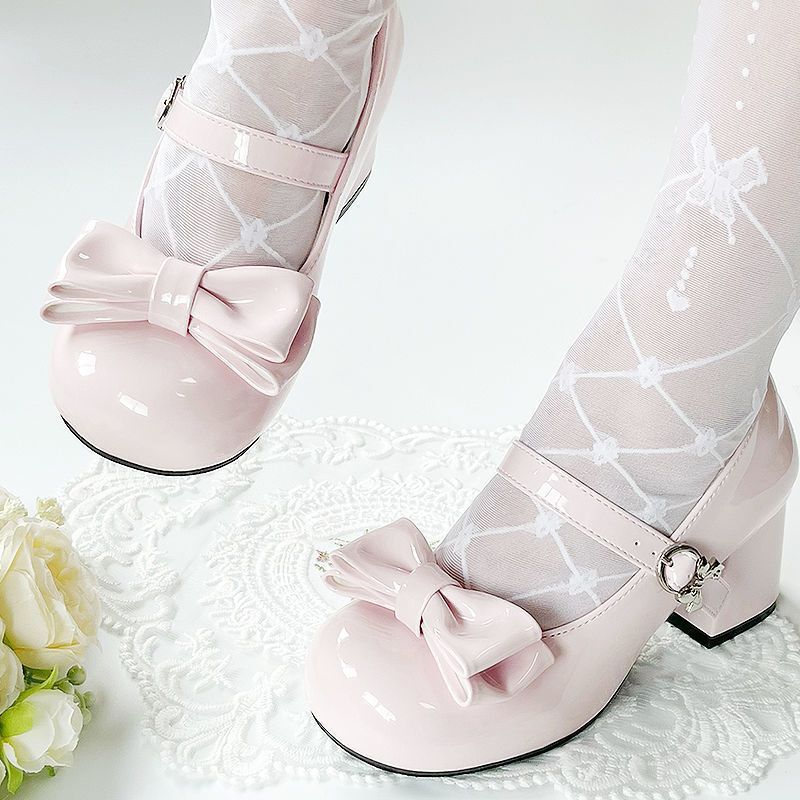 Little Milk Fu [Medium Heel] Luoxunsen Original Lolita Shoes Small Leather Shoes Round Toe Lo Shoes Cute Lolita Shoes