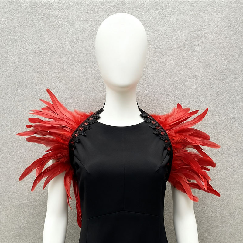 Amazon plumas mantel luchador show traje gladiador vestido estilo vikingo carnaval antiguo abrigo aristocrático TK
