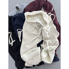 神のズボンは自由に自分で残して、ベルベットの曲がり角の刀のズボンの水を洗って綿のゆったりしているカジュアルなズボンを洗って、純色の衛のズボンの女性を合わせます。