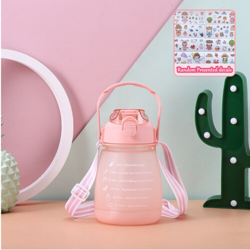 Gradient Color Space Cup Big Belly Water Cup Sports Plastic Straw Cup Big Belly Cup Plastic Cup Color Spray Small Fat Cup