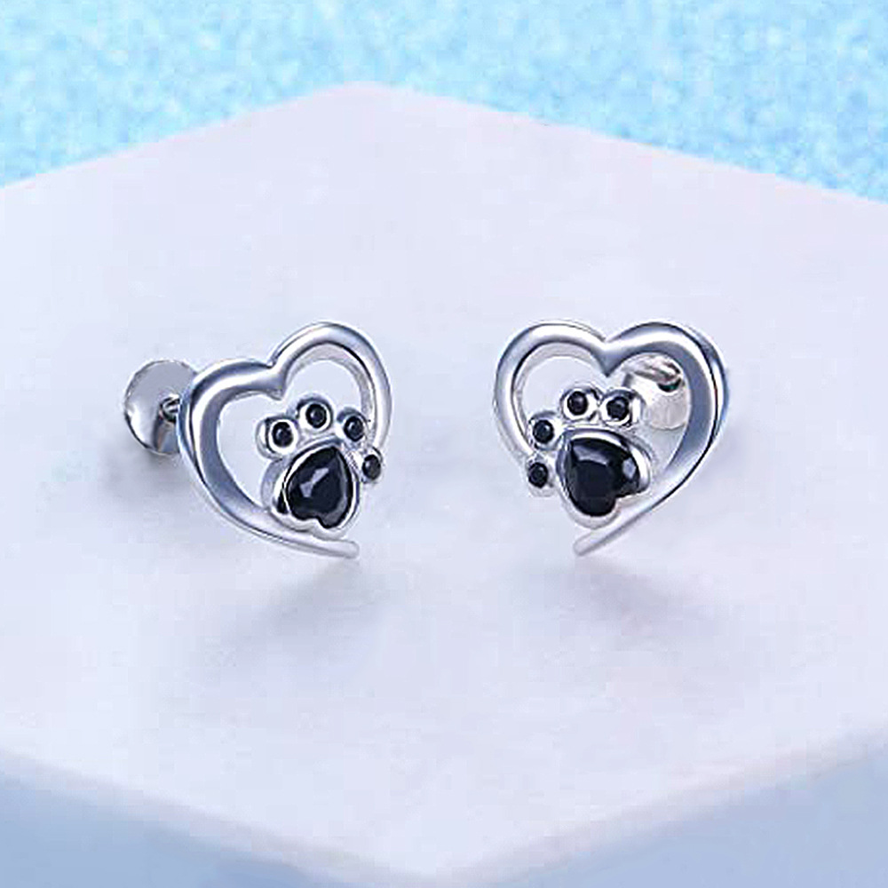 Street Occasion Copper Material Heart Shape Pattern 1 Pair Cartoon Style Heart Shape Copper Ear Studs