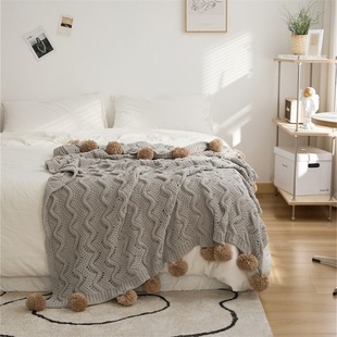 Ruijing New Four Seasons Nordic A Класс Ball Chenier гостиная трикотажное одеяло диван одеяло подушка Fantas