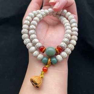 Xingyue Bodhi Double Circle Lotus Bracelet New Chinese Lotus Pendant Men's and Women's Cultural Play Beads Rosary Bracelet Wholesale