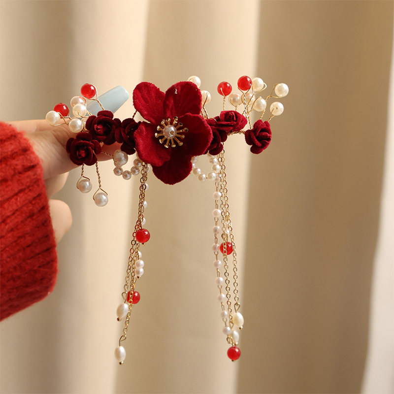 Flocked large flower tassel