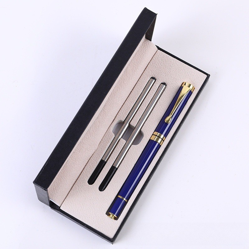 Caja de regalo en stock, bolígrafo de alta calidad, bolígrafo de firma de laca negra, publicidad de regalo, bolígrafo de grabación de alta calidad