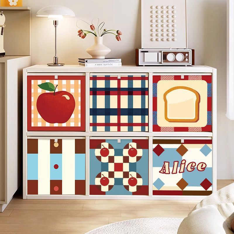 Dopamine Storage Box for Home Use, Kalek Grid Cabinet Storage Box, Fabric Clothes, Trendy Toy Organizer Storage Basket