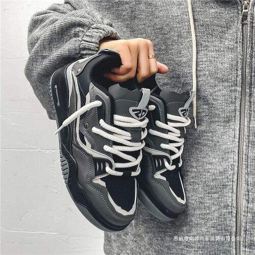 Men's Spring New Casual Shoes, Versatile Student Retro Minority Thick Sole Height Leisure Sports Sneakers