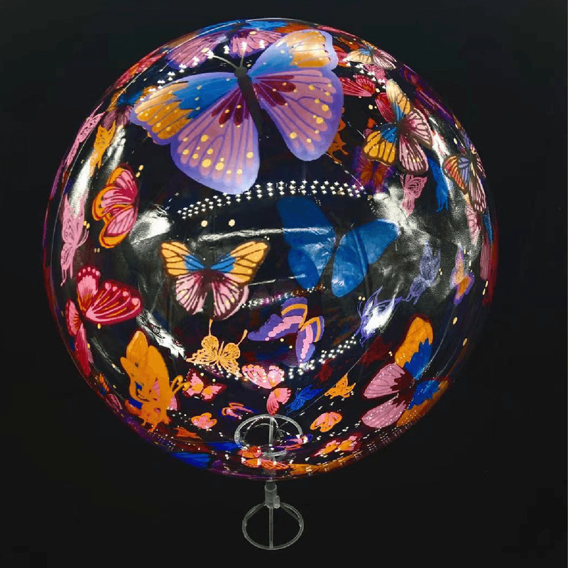 20inch Printed Bobo Ball Colorful Butterfly Street Stall Cartoon Party Decoration Balloon Wholesale Internet Celebrity Donut