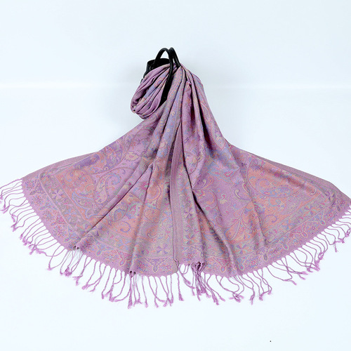 Cross-border scarf with ethnic floral pattern, apple-shaped tassels, new spring and autumn cotton ladies' long scarf, headscarf