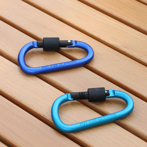High quality bold 8CM belt lock D type carabiner quick release nut buckle hanging buckle aluminum alloy backpack buckle