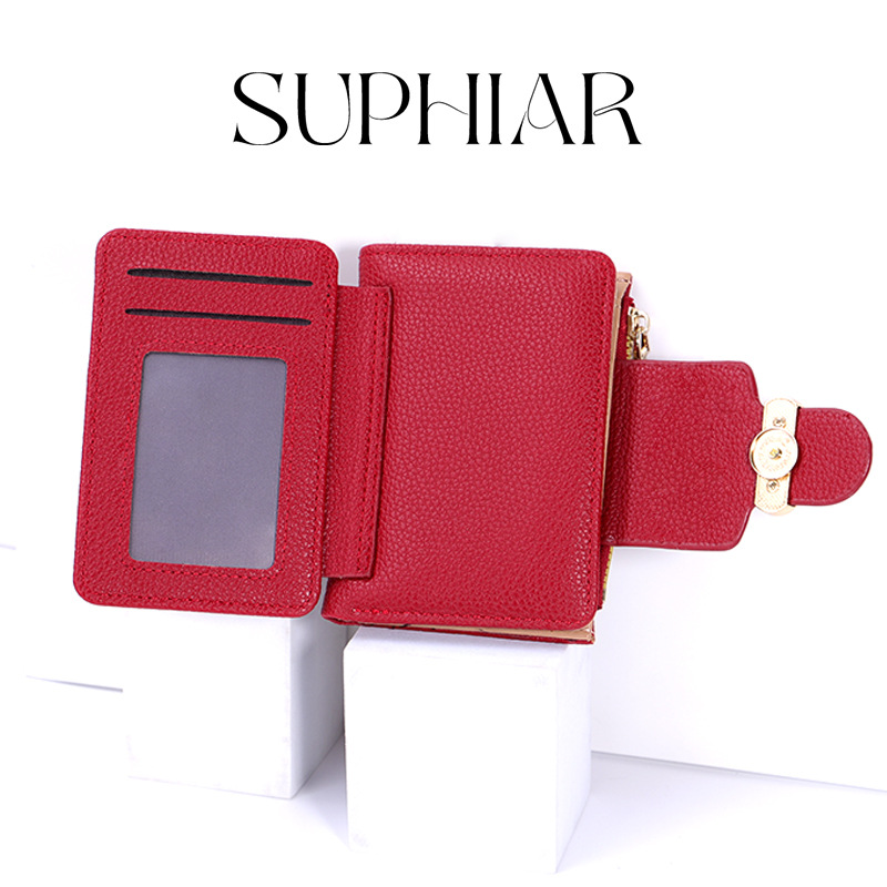 2025 nuevo producto de billetera de mujeres diez combinaciones de bolsas de color caramelo multi-tarjeta corta billetera de cambio de cremallera billetera de damas