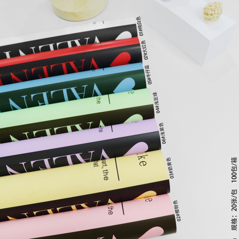 Fábrica de fiestas de flores Nuevo día de San Valentín papel de embalaje de flores de papel de embalaje de flores transfronterizas materiales floristas