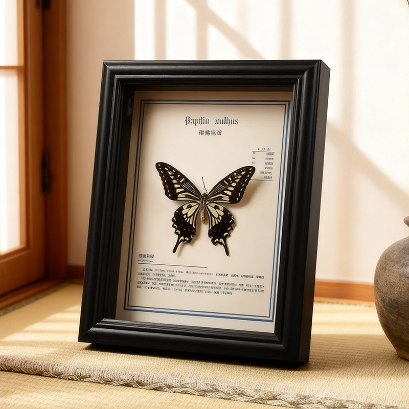 Hollow Glass Butterfly Specimen Frame Classy Black Insect Animal Display Frame Stereo DIY Photo Frame Empty Frame Table