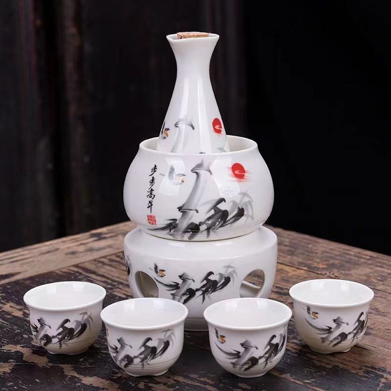陶瓷温酒壶黄白酒杯分酒器家用烫小酒盅暖酒具套装|undefined