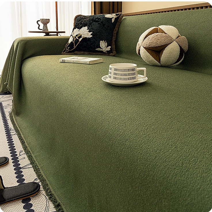 Toalla de sofá impermeable, cubierta de sofá antideslizante universal de cuatro estaciones, simple y alta sensación de cojín de sofá en línea recta