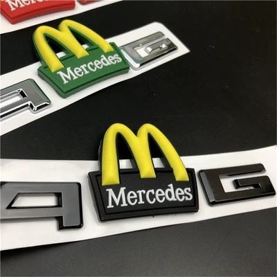 Car logo, E-Class, and S-Class modified with AMG