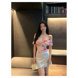 白色纯欲蕾丝花边短袖T恤女夏季纯棉新款拼接设计感修身内搭上衣
