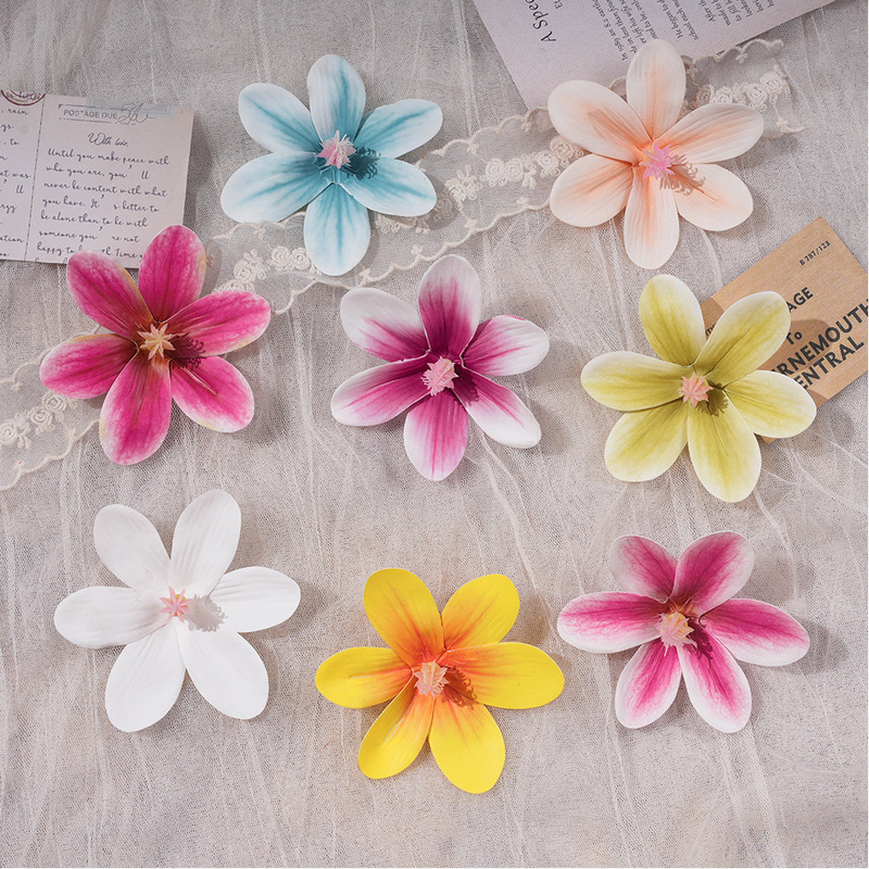 3D Magnolia Flower Head DIY Handmade Artificial Flower Retro Hair Accessories Hairpin Flower Clothing Decoration Corsage Accessories Shooting Props