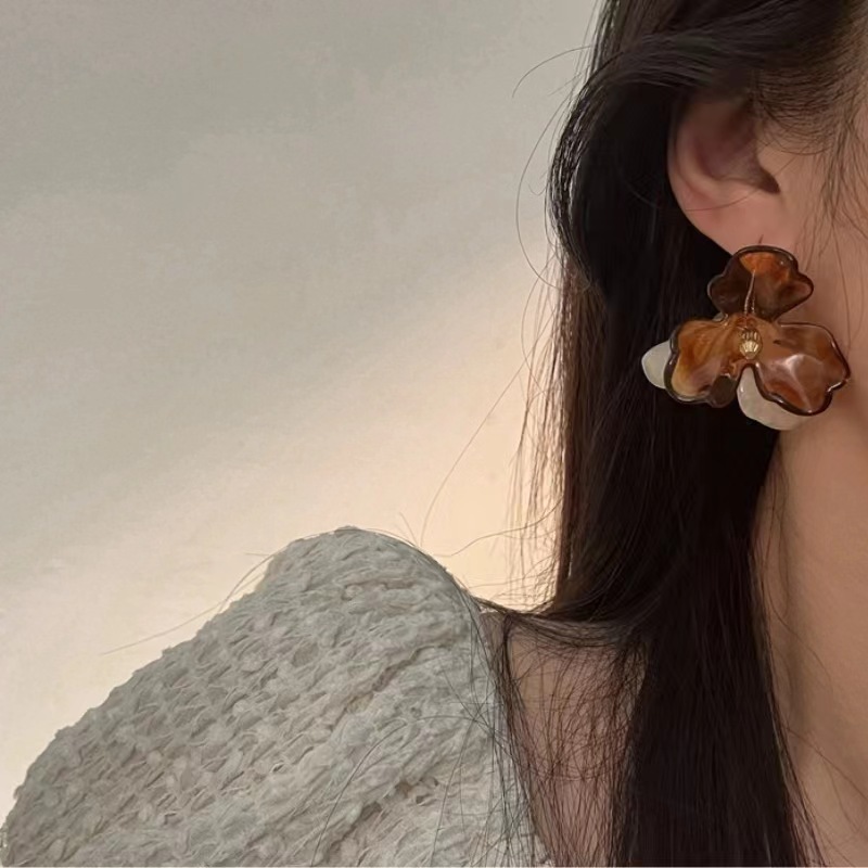 Geométrica floral diseño auriculares estilo retro moda auriculares ganchos de estilo dulce nicho diseño de joyas de auriculares de estilo universal
