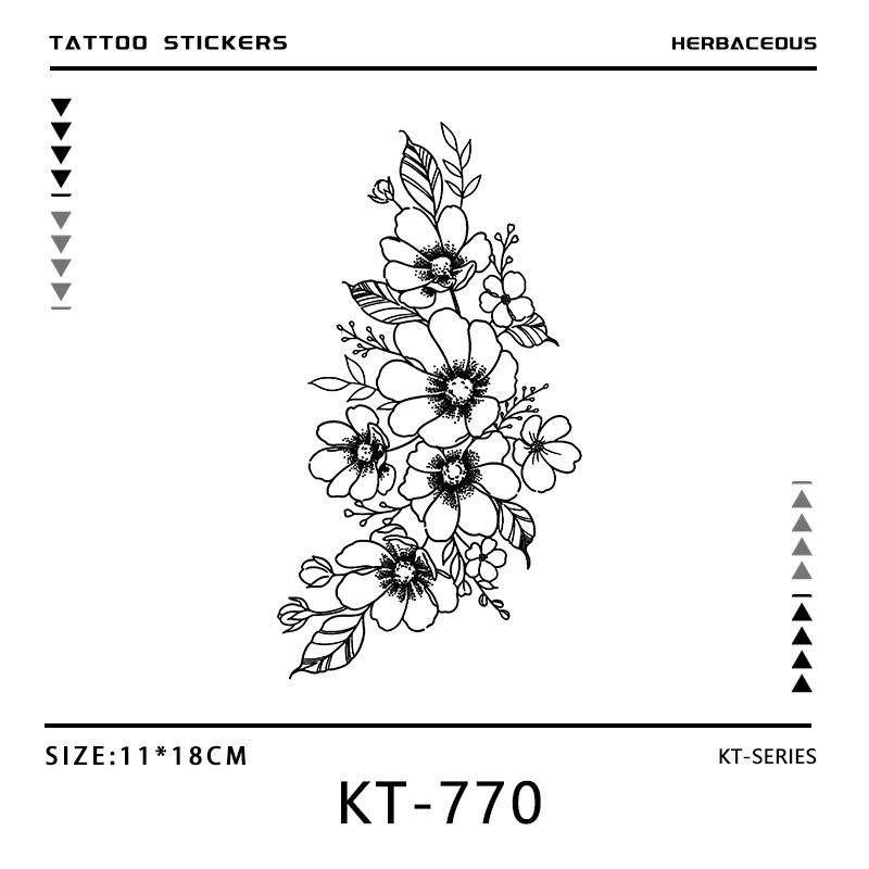 Simple Flower Peach Blossom Herbal Tattoo Stickers Waterproof for Women Leg Arm Semi-Permanent Flower Arm Lasting Two Weeks American Style Pure Desire Simple Flower Peach Blossom Herbal Tattoo Stickers Waterproof for Women Leg Arm Semi-Permanent Flower Arm Lasting Two Weeks American Style Pure Desire