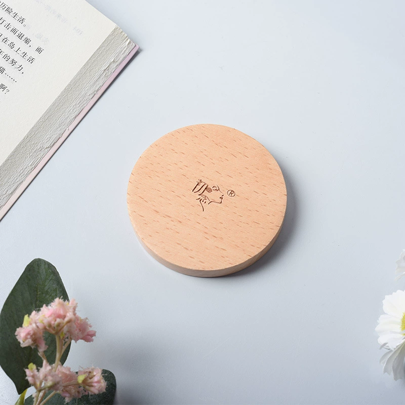Круглое деревянное удобное ручное зеркало для макияжа Креативное деревянное карманное косметическое зеркало для макияжа Маленькое одностороннее круглое зеркало