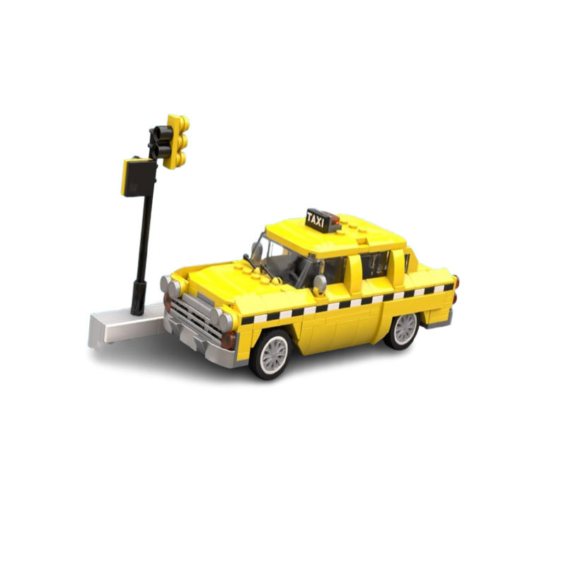 Taxi Building Block Construction Model Educational Toy Set_voghion.com