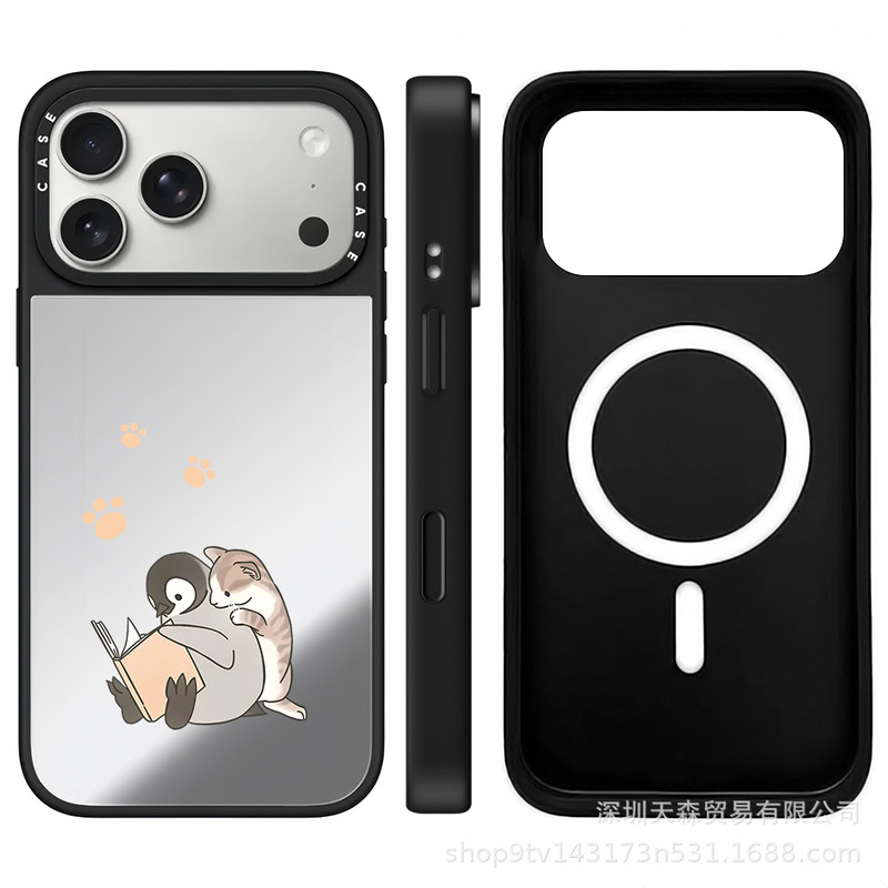 CASET联名牛仔企鹅适用苹果iPhone17ProMax手机壳16Pro潮牌14镜面|undefined