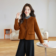 名媛气质百搭毛呢外套2025冬新款保暖遮肉显瘦羊毛呢大衣YE6516