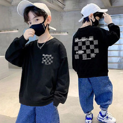 2022 Spring/Summer New Arrival Boys' Korean-style Casual Checkered Cool Sweater with Long Sleeves — Perfect Base Layer Top for Older Kids