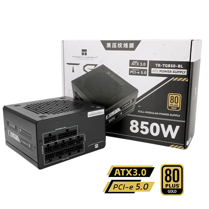 LiMing TR-TG 850-BL версия с силовой линией, золотой модульный полноформатный корпус для ПК, блок питания номиналом 850 Вт