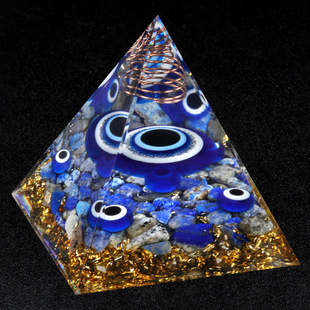 1941-m2 Devil's Eye Pyramid Resin Blue Eyes Lapis Lazuli Gravel Energy Pyramid Home Decoration