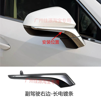Rear mirror/rearview mirror assembly, Turn Signal Lens Accessories - long-electroplated-trim-on-the-right-side-of-co-pilot