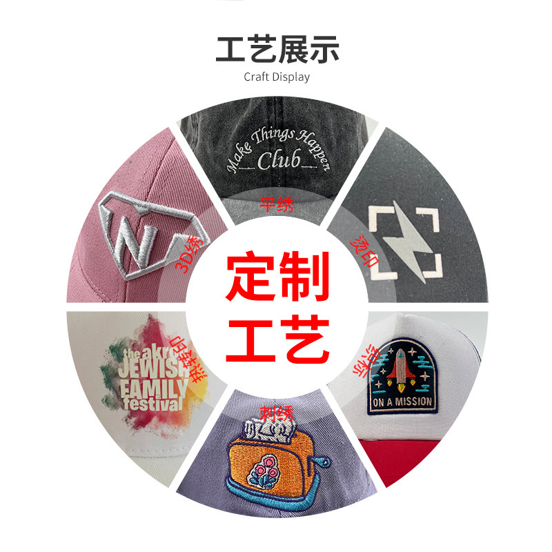 Sombreros transfronterizos de algodón lavable sombrero de béisbol placa óptica puede personalizar bordado impresión hombre y mujer sombrero de lengua de pato superior suave al aire libre