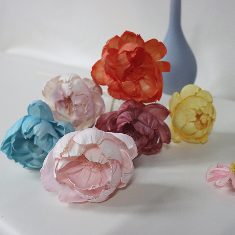 Hecha a mano peonía flores falsas lirio lirio flores secas mariposas orquídeas DIY ingredientes aromáticos vase decoración