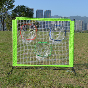 Led Light Kidsren's Portable Contrasting Color Rugby Trainer Throwing Net Indoor and Outdoor 3-Hole Sandbag Throwing Practice Net