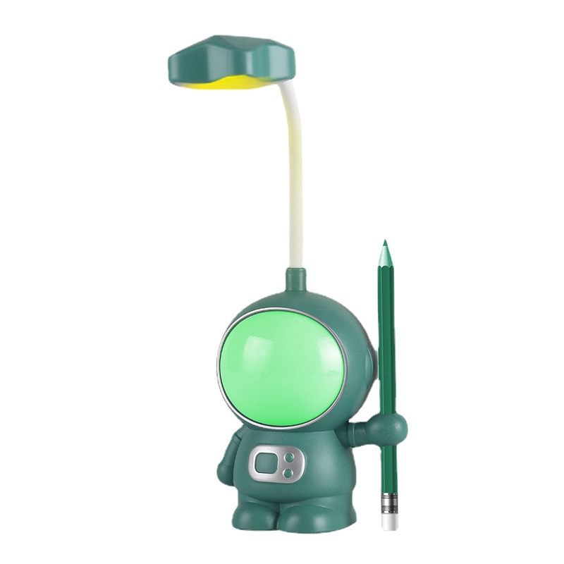 Lámpara de Noche USB Infantil de Astronauta de Plástico, Luz Cálida, para Lectura y Dormitorio