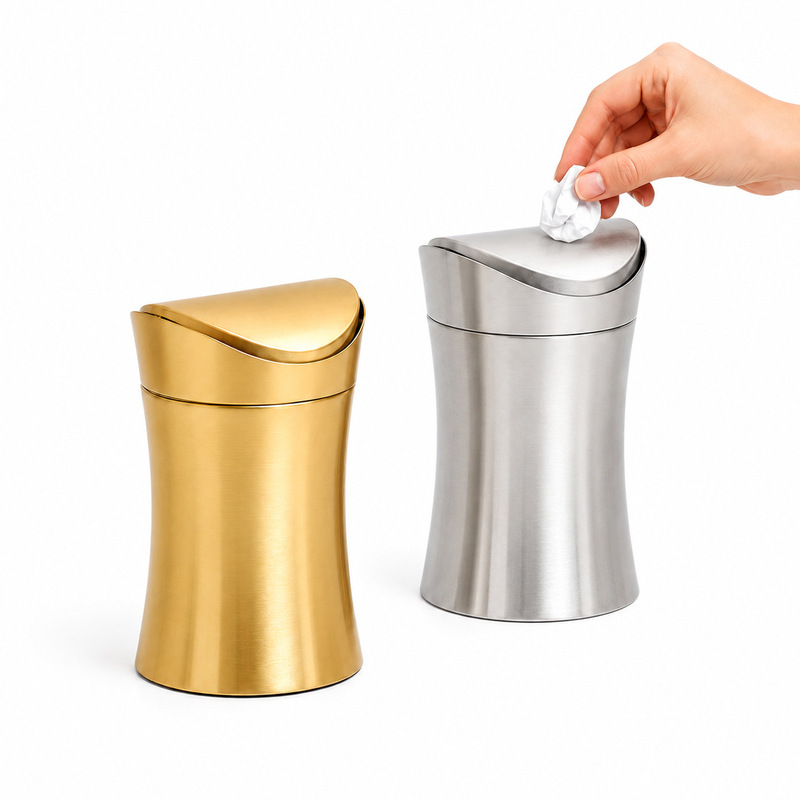 304 Stainless Steel Desktop Trash Bin Mini Cute Creative small size Home Toilet Office High Color Value Trash Bin 304 Stainless Steel Desktop Trash Bin Mini Cute Creative small size Home Toilet Office High Color Value Trash Bin