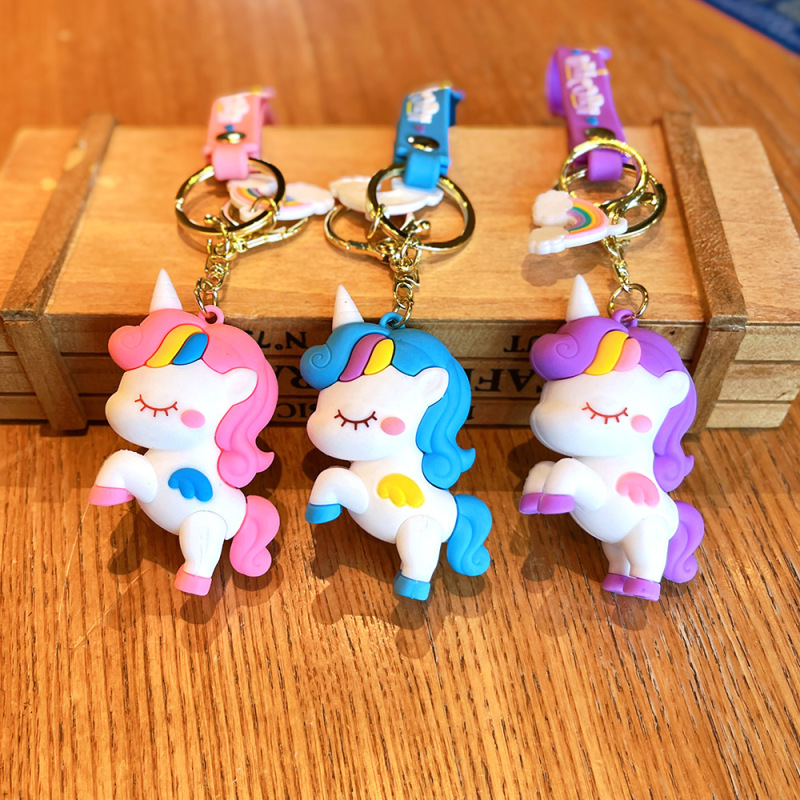 漫画ユニコーン彩馬キーホルダーかわいい学生カバンストラップ|undefined