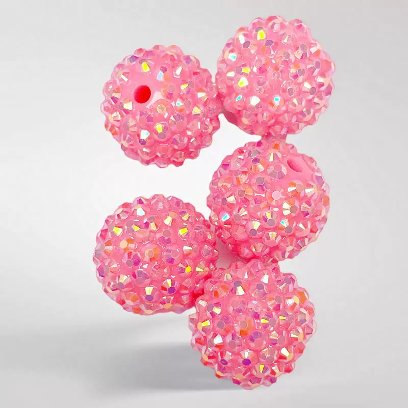 12MM~20MM钻球珠球珠 DIY配饰饰品串珠 平钻杨梅球 树脂钻球