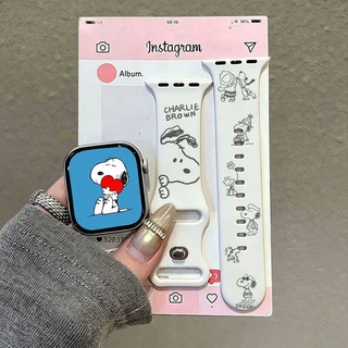 卡通史努比适用iwatchs11/10苹果手表表带SE硅胶Applewatchs9/8/7
