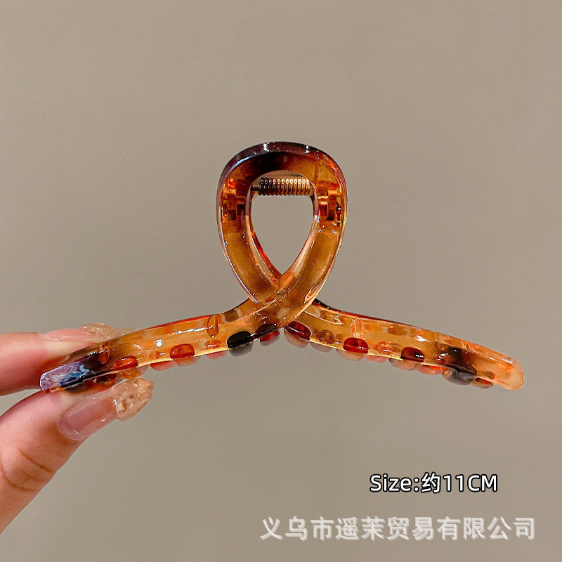咖色磨砂抓夹女2025年新款发夹后脑勺大号发量多鲨鱼夹子发卡头饰|undefined