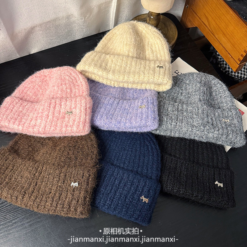 秋冬季混线简约百搭显脸小防寒2025新款护耳大头围保暖毛线针织帽|undefined