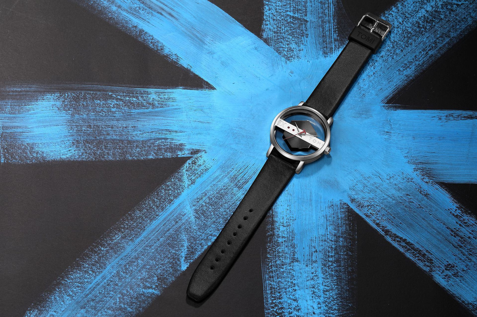 Title 2, Orologio al quarzo unisex casual in pelle trasp...
