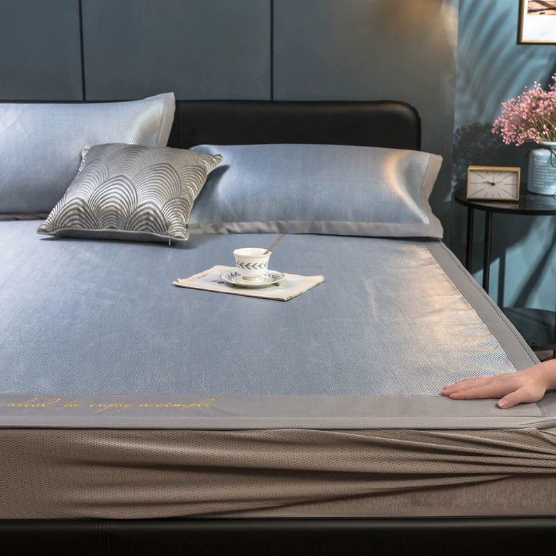 Nantong Home Textiles 2025 Новый мат из шелка льда с вышивкой стиль ледяной ротанговый коврик летний складывающийся мягкий коврик для кондиционера Производитель оптом