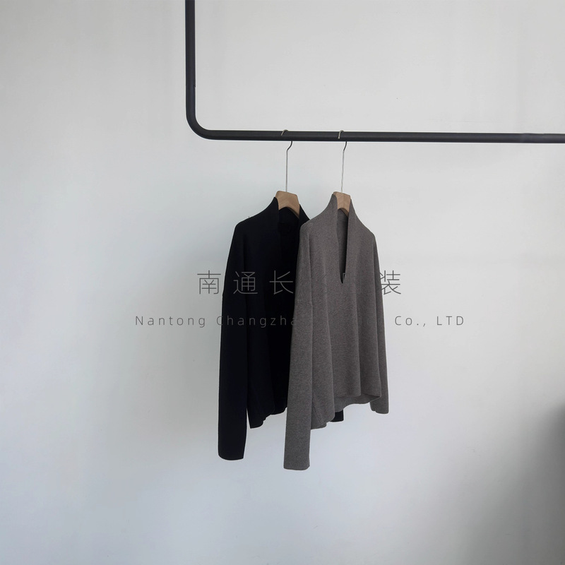 Cs Cabinet 1K Wool Blend Knitwear ~ V Neck Pullover Knitwear Ji Soft and Waxy Simple and Versatile Inner Wear for Women in Autumn and Winter